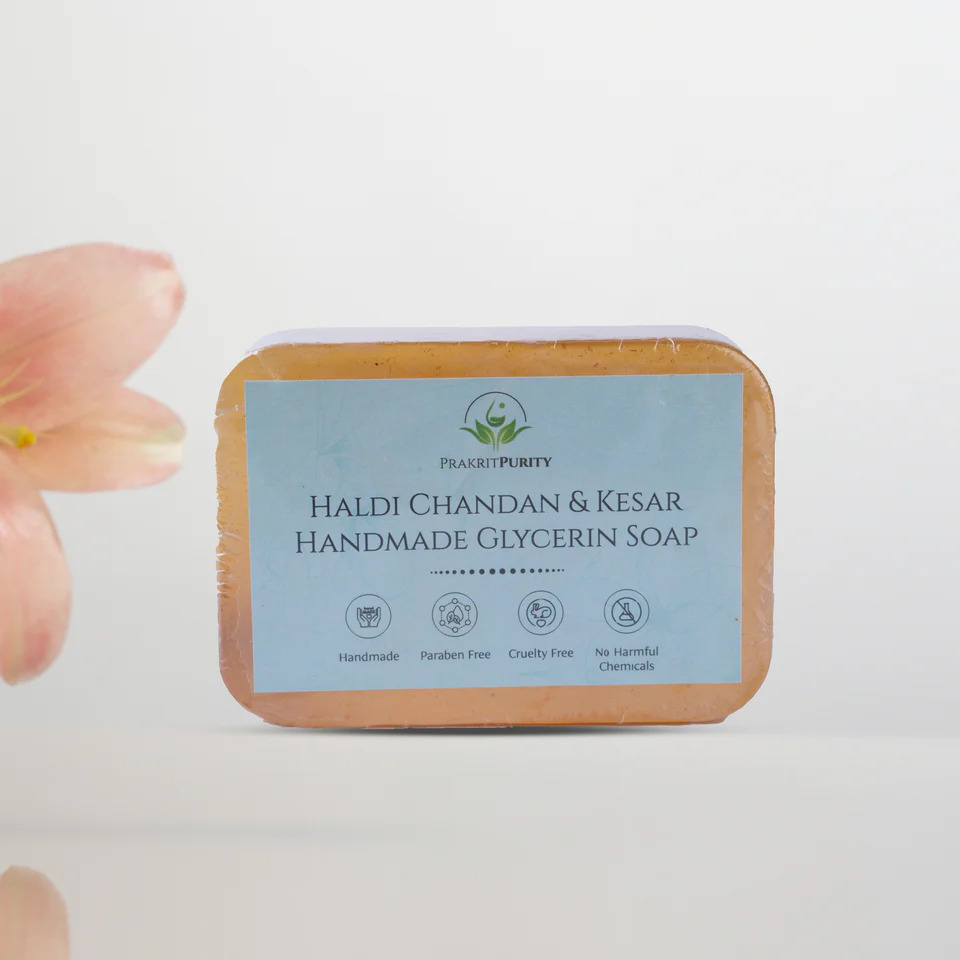 PrakritPurity Haldi Chandan & Kesar Handmade Glycerin Soap