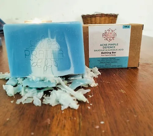 Pratha Naturals Acne Pimple Defence Salicylic & Glycolic Acid Bathing Bar