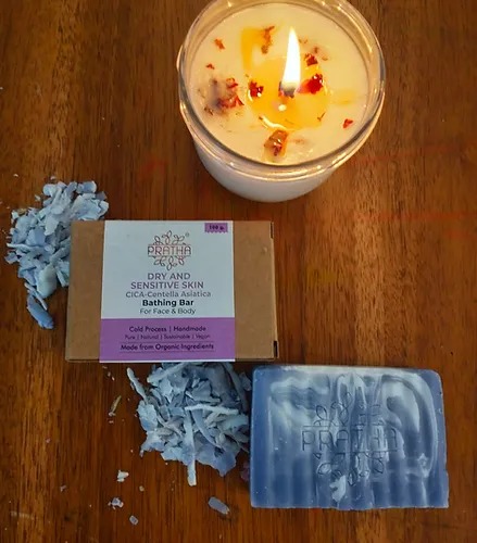 Pratha Naturals Dry And Sensitive Skin CICA-Centella Asiatica- Cold Process Handmade Bathing Bar