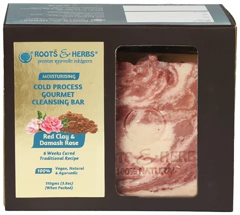 Roots and Herbs Cleansing Red Clay & Damask Rose Soap