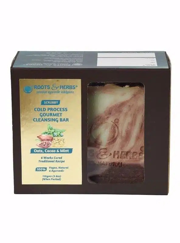 Roots and Herbs Scrubby Oats, Cacao & Mint Soap