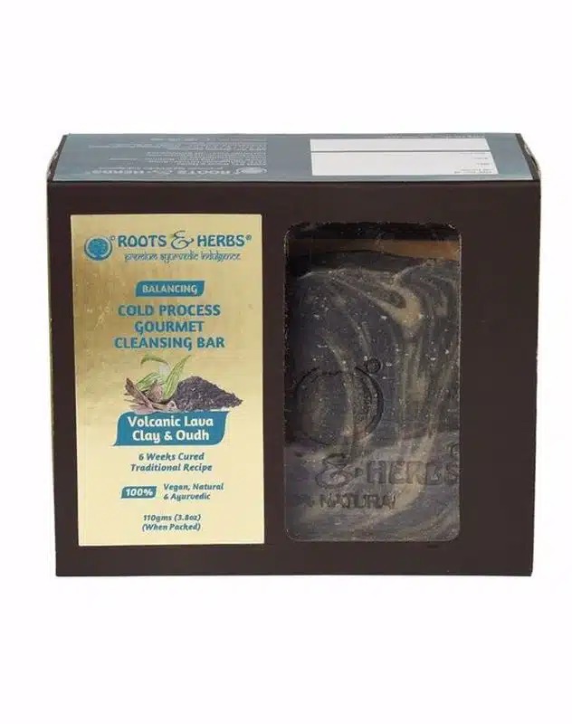 Roots and Herbs Volcanic Lava Clay & Oudh Soap