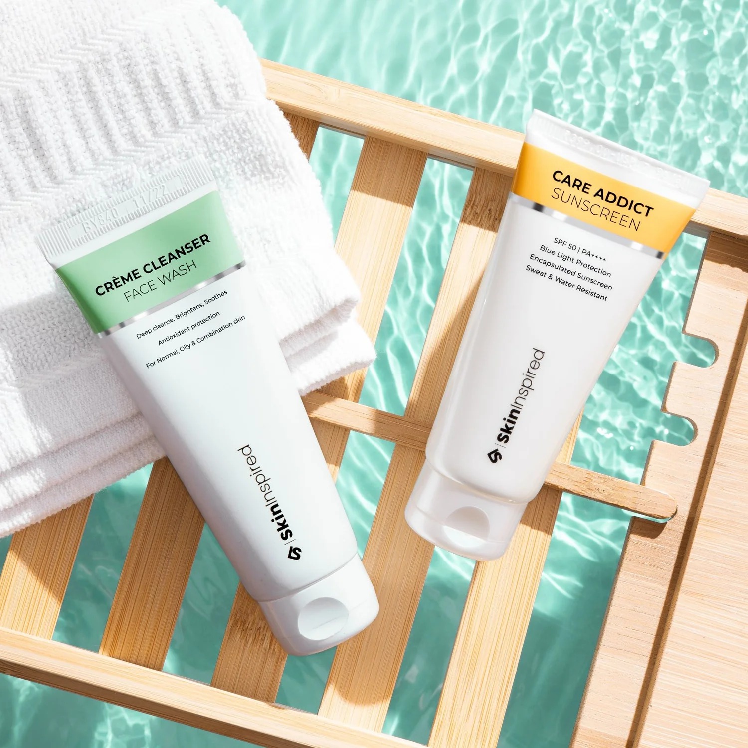 Skininspired Creme Cleanser Face Wash and Care Addict Sunscreen Combo
