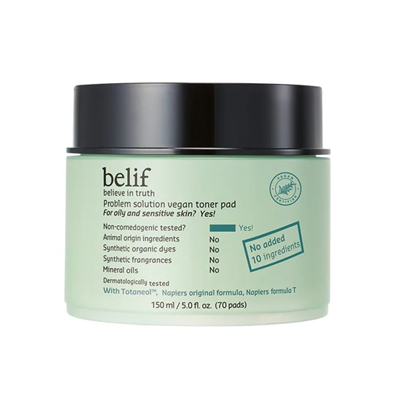 The Face Shop Belif Problem Solution Vegan Toner Pad
