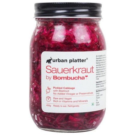 Urban Platter Sauerkraut Original Pickled Probiotic Cabbage with Beetroot