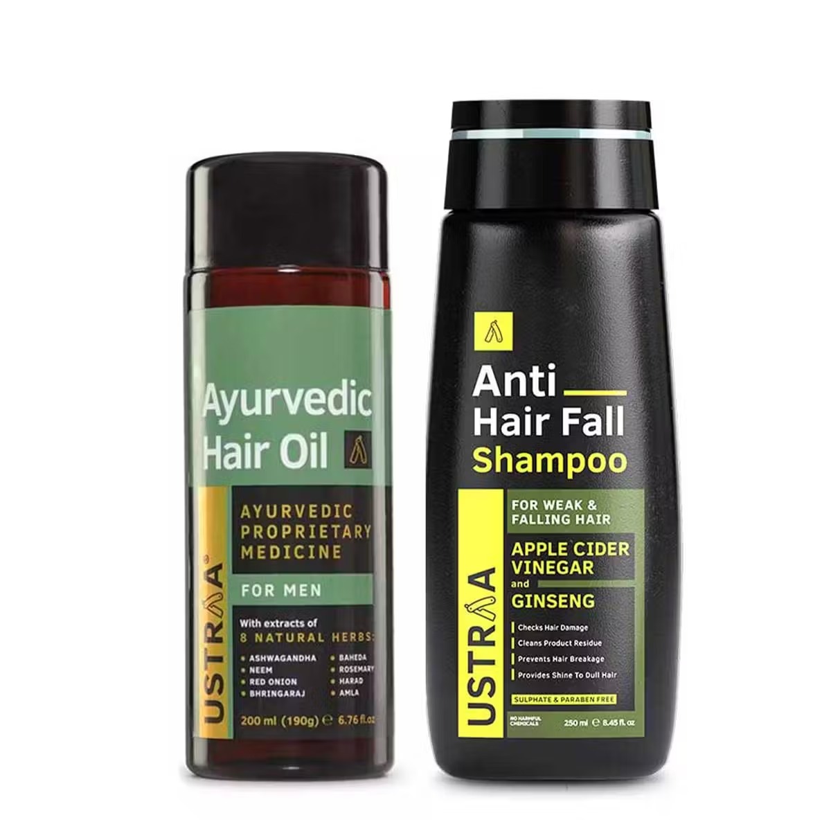 Ustraa Ayurvedic Hair Oil & Anti Hair Fall Shampoo Combo