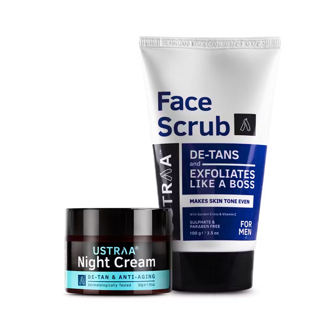 Ustraa Night Cream & De-Tan Face Scrub Combo