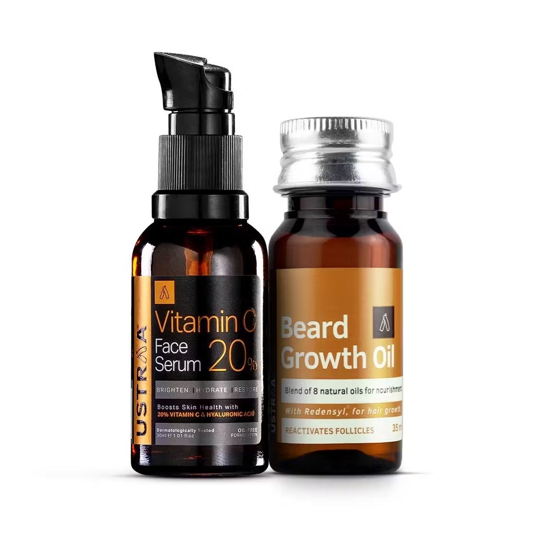 Ustraa Vitamin C Face Serum & Beard Growth Oil Combo