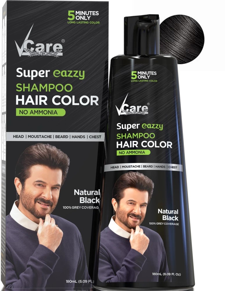 VCare Super Eazzy Hair Color Shampoo - Black