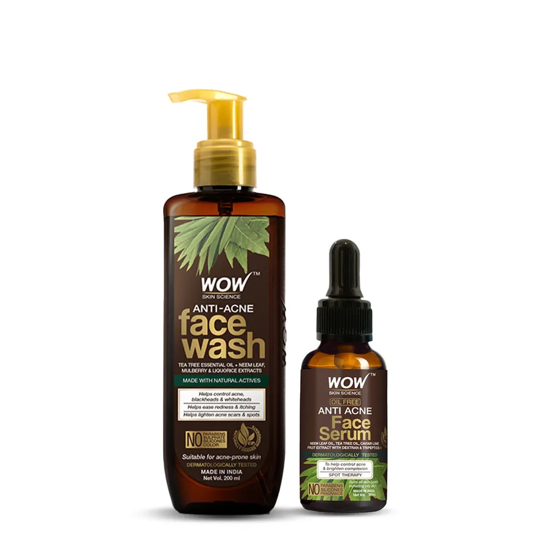 WOW Skin Science Anti Acne Face Serum + Anti Acne Face Wash
