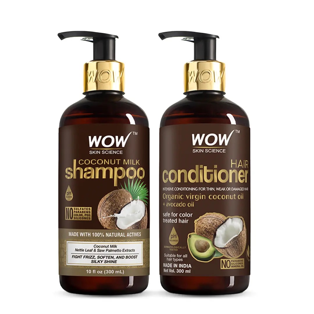 WOW Skin Science Coconut Milk No Parabens & Sulphate Shampoo & Hair Conditioner