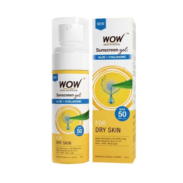 WOW Skin Science Sunscreen Gel SPF 50 PA++++ dry skin