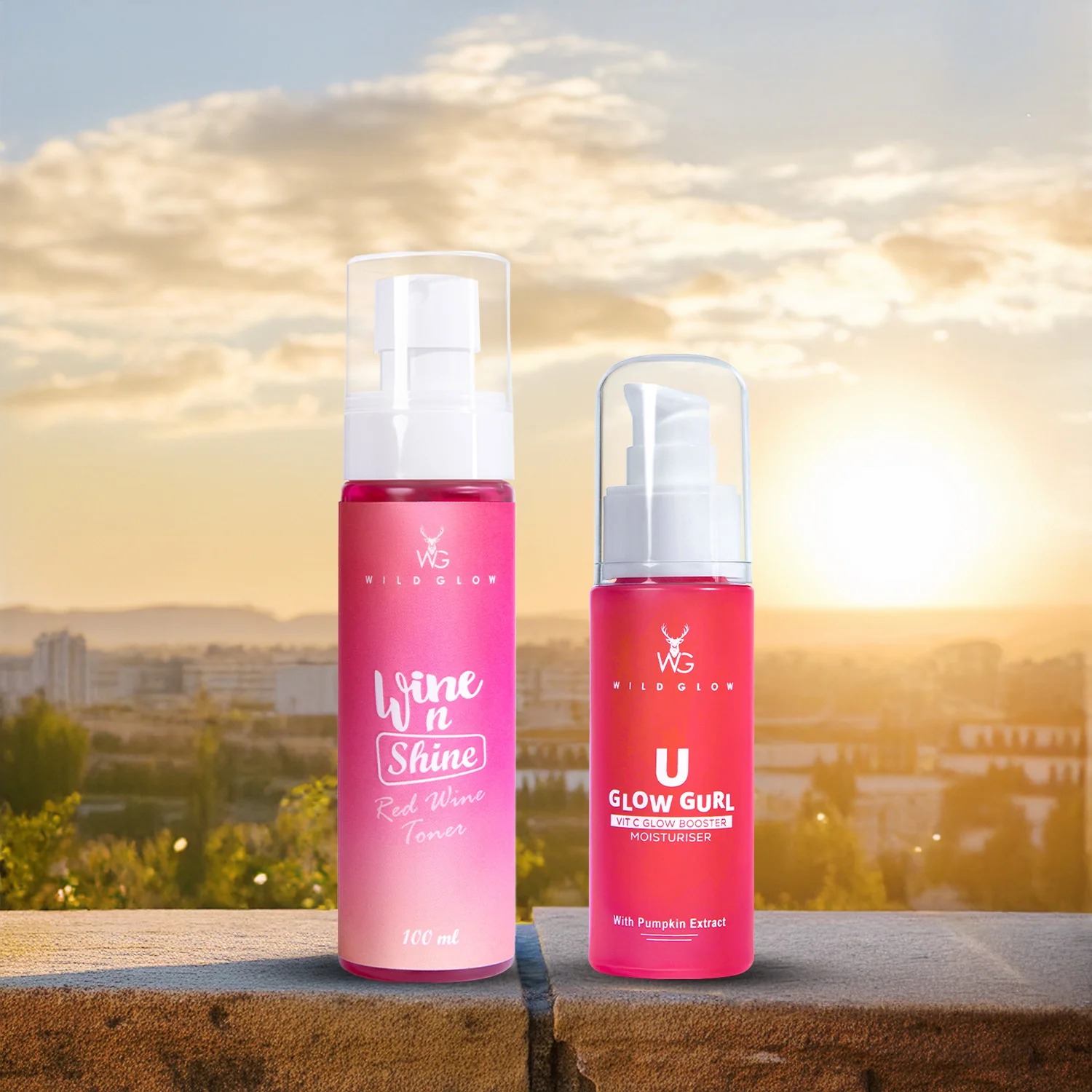 Wild glow Red Wine Toner & Vitamin C Moistuizer Regime