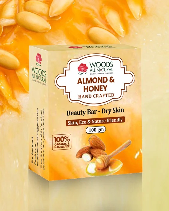 Woods All Natural Almond & Honey Handcrafted Beauty Bar