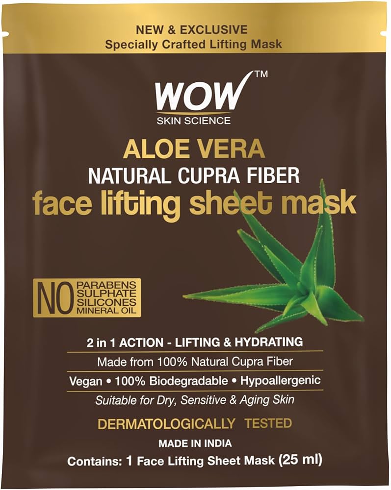Wow Skin Science Aloe Vera Infused 2 in 1 Face Lifting Sheet Mask