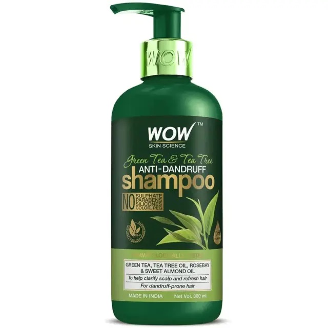 Wow Skin Science Green Tea & Tea Tree Anti Dandruff Shampoo