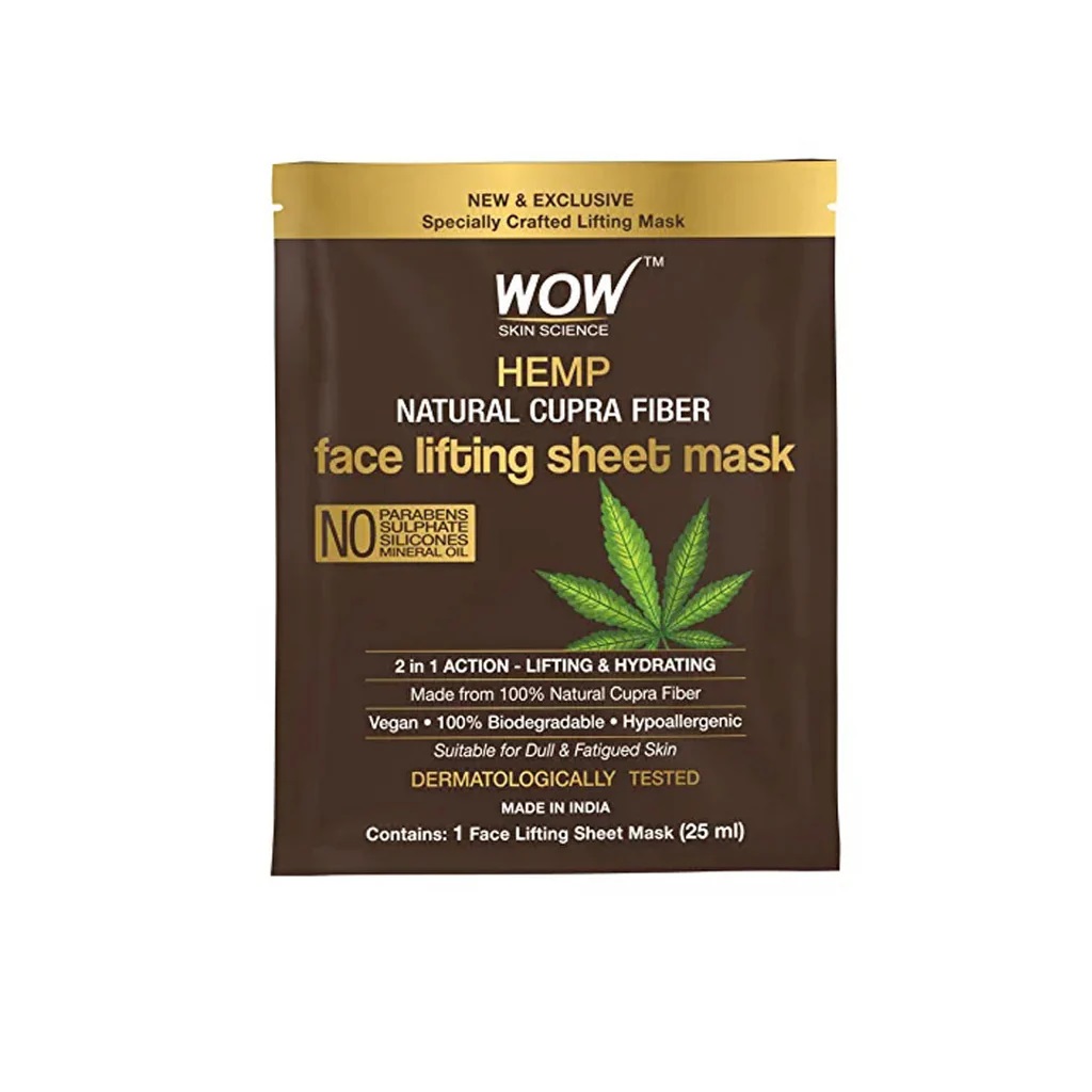 Wow Skin Science Hemp Natural Cupra Fiber Face Lifting Sheet Mask