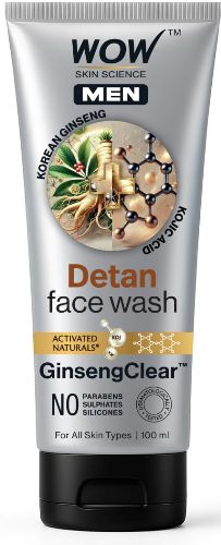 Wow Skin Science Mens Korean Ginseng & Kojic Acid Detan Face Wash