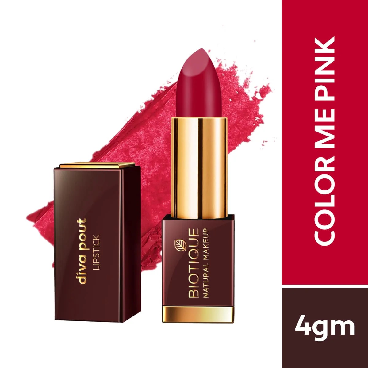Biotique Natural Makeup Diva Pout Lipstick - Crush on You (Color Me Pink)