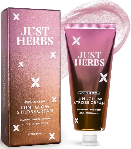 Just herbs Lumi-glow Strobe Cream with Lotus and Sandalwood -Rosy Gleam