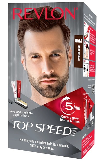 Revlon Top Speed Hair Color for Men Dark Brown 65M