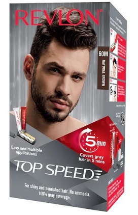 Revlon Top Speed Hair Color for Men Natural Brown 60M